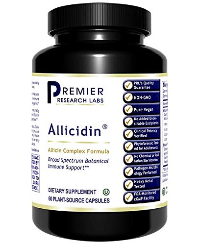 Premier Research Labs Allicidin – Supports Immune System & Cardiovascular Health – Features Garlic Extract, Wild Bear Garlic, Turkey Tails, Hyssop & Organic Parsley – 60 Plant-Source Capsules