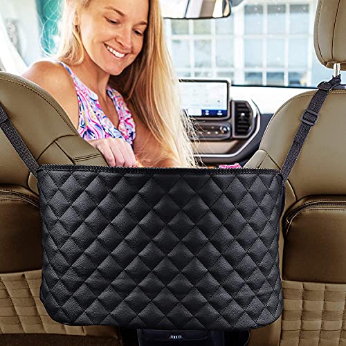 Purse Holder for Cars – Car Purse Handbag Holder Between Seats – Auto Storage Accessories for Women Interior – Automotive Consoles & Organizers Net Pocket for Front Seat