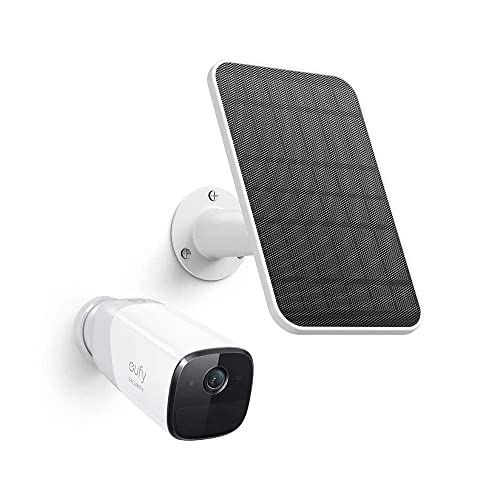 eufy security eufyCam 2 Pro Wireless Home Security Add-on Camera & Certified eufyCam Solar Panel Bundle, 2K Resolution, No Monthly Fee, Continuous Power Supply, 2.6W Solar Panel