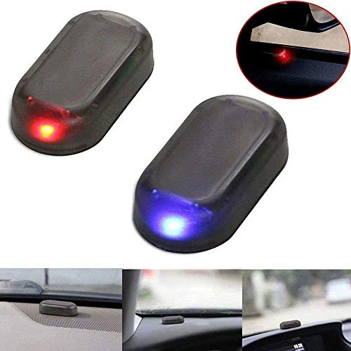 2 Pack Car Solar Power Simulated Dummy Alarm Warning Anti-Theft LED Flashing Security Light Fake Lamp (Blue + Red) | The Storepaperoomates Retail Market - Fast Affordable Shopping