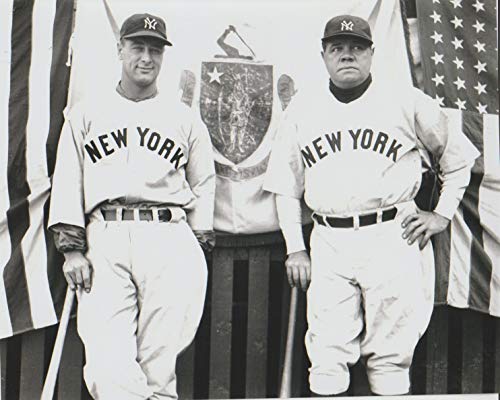 Legends Gallery N. Y. Yankees Babe Ruth And Lou Gehrig Opening Day in 1933 8×10 Photo Picture
