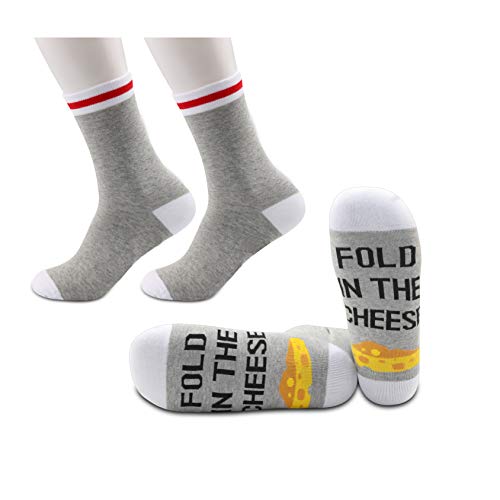 JXGZSO 2 Pairs Fold In The Cheese Socks Gift Christmas Present For Fans (Fold In The Cheese)