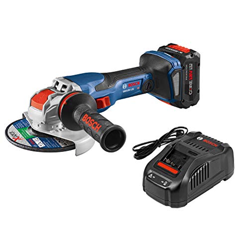 Bosch PROFACTOR 18V SPITFIRE GWX18V-13CB14 Cordless X-LOCK 5-6 In. Angle Grinder Kit with BiTurbo Brushless Technology and Slide Switch, Includes (1) CORE18V 8.0 Ah PROFACTOR Performance Battery