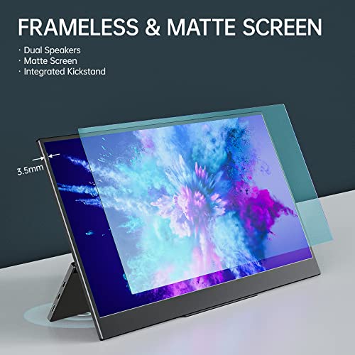 Portable Monitor – 15.6 Inch USB C FHD 1920×1080 IPS Second Travel Screen HDR FreeSync Slim External Display with 2 Type-C Mini HDMI Speakers Kickstand for Laptop PC Mac Surface Xbox PS4 PS5 Switch | The Storepaperoomates Retail Market - Fast Affordable Shopping