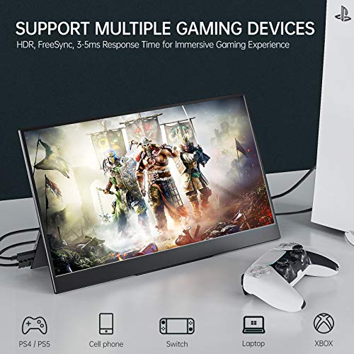 Portable Monitor – 15.6 Inch USB C FHD 1920×1080 IPS Second Travel Screen HDR FreeSync Slim External Display with 2 Type-C Mini HDMI Speakers Kickstand for Laptop PC Mac Surface Xbox PS4 PS5 Switch | The Storepaperoomates Retail Market - Fast Affordable Shopping