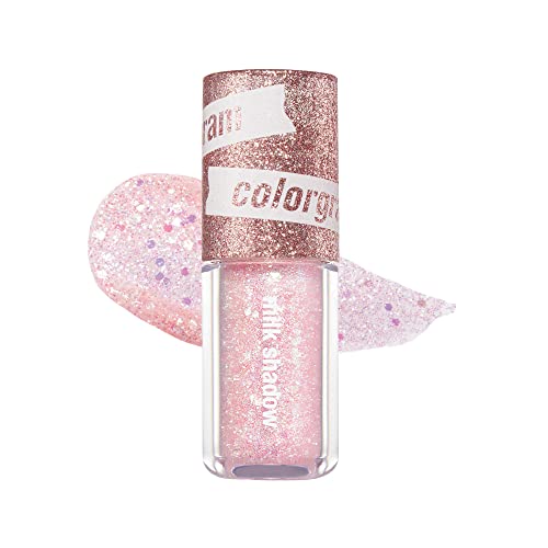 COLORGRAM Milk Bling Shadow – 02 Opal Flash | Pigmented Liquid Glitter Eyeshadow, Long-Lasting Shimmer type for Daily Makeup 0.11 fl.oz., 3.2g
