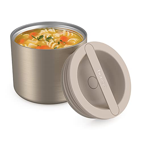 Bentgo® Stainless Insulated Food Container – Triple Layer Insulation, Leak-Proof Lid, Wide Mouth Design – Sustainable 2.4 Cup Capacity, Food-Grade Materials, Ideal for Cool or Warm Food (Gold)