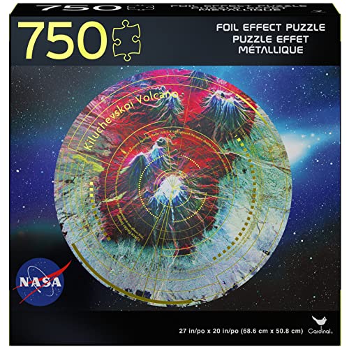 NASA, 750-Piece Foil Effect Jigsaw Puzzle Kiluchevskoi Volcano Novelty Galaxy Astronaut Space Themed, for Kids and Adults Aged 12 and up