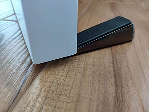 Lovein Door Stopper with Metal Alloy, Rubber Door Stop Wedge Works Quite and Security, Hold Heavy Doors Firmly by Non-Skid Rubber Base Grip , Chrome black | The Storepaperoomates Retail Market - Fast Affordable Shopping