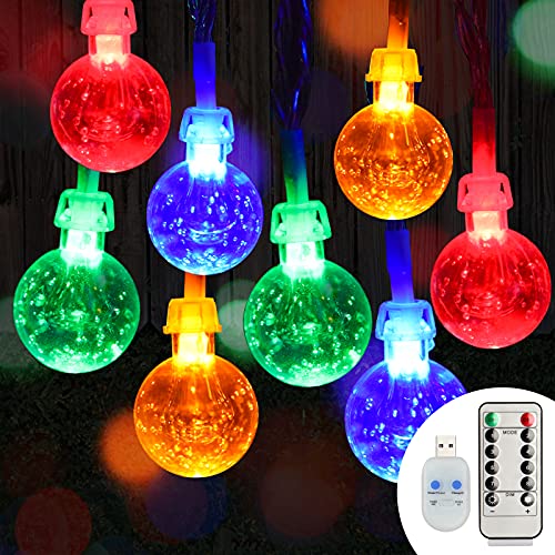 esLife RGB Globe String Lights USB Charger Fairy Lights , 50 LED Lights with Remote Control, 8 Modes Garden Lights Waterproof Indoor Outdoor Lights for Holiday, Party, Home Decoration