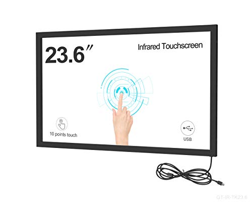 GreenTouch 23.6 inch Infrared IR Touch Screen Panel Overlay Kits with USB Plug and Play, 3mm thicknes Glass