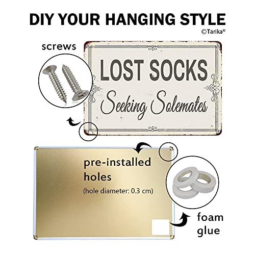 Lost Socks Seeking Solemates 20X30 cm Metal Retro Look Decoration Plaque Sign for Home Kitchen Bathroom Farm Garden Garage Inspirational Quotes Wall Decor | The Storepaperoomates Retail Market - Fast Affordable Shopping