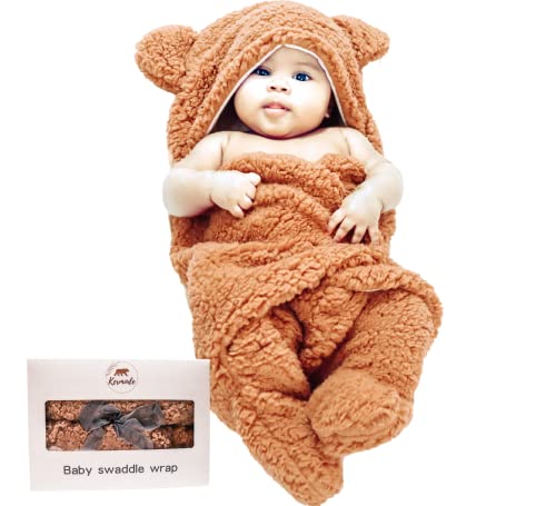 Kermode Teddy Bear Baby Swaddle Blanket – Plush Baby Swaddler for Newborns – Cute Infant Swaddle Wrap & Receiving Blanket – Perfect Gender Neutral Baby Shower & Registry Gift for Boy & Girl