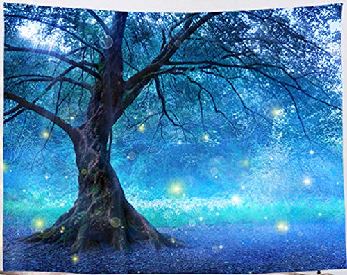 Amiiba Fantasy Tree Wall Tapestry Magical Forest Tapestry Wall Hanging Psychedelic Landscape Home Decoration for Bedroom Living Room (Tree, L – 79″x59″)