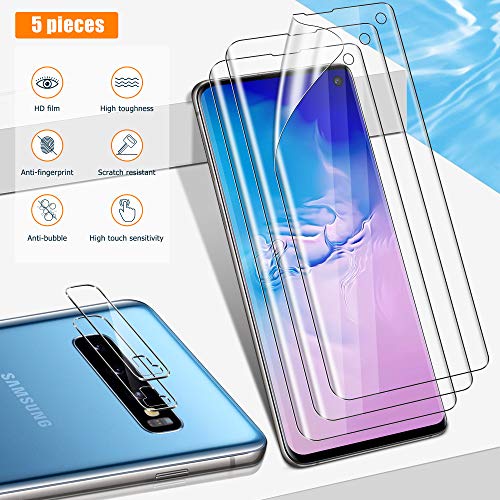 UniqueMe [3+2 Pack] Compatible with Samsung Galaxy S10 Full Coverage Flexible TPU Screen Protector and Camera Lens Protector 【Not Fit for Samsung S10 Plus】 | The Storepaperoomates Retail Market - Fast Affordable Shopping