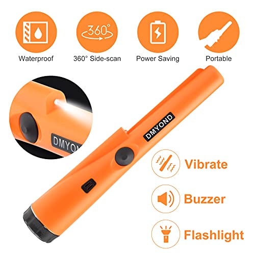 Metal Detector Pinpointer, Professional Waterproof Handheld Pin Pointer Wand, Search Treasure Pinpointing Finder Probe with 9V Battery and LED for Adults, Kids – Orange | The Storepaperoomates Retail Market - Fast Affordable Shopping