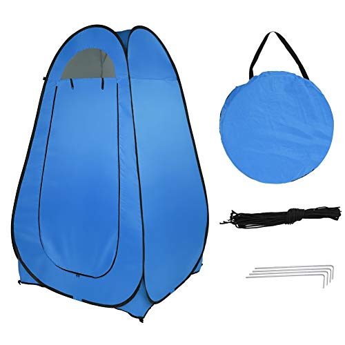Portable Pop Up Dressing Tent Shower Tent with Window, Outdoor Changing & Fitting Room Toilet Camping Shelter,Blue