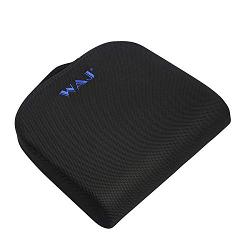 WAJ Large Seat Cushion – Coccyx Cushion for Sciatica – Memory Foam Office Chair Cushion with Carry Handle and Anti Slip Bottom, Black