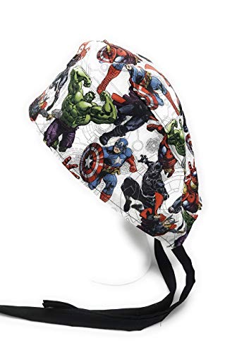 Marvel Comic Book Super Hero Characters Surgical Scrub Cap Medical Hat Hospital Cover