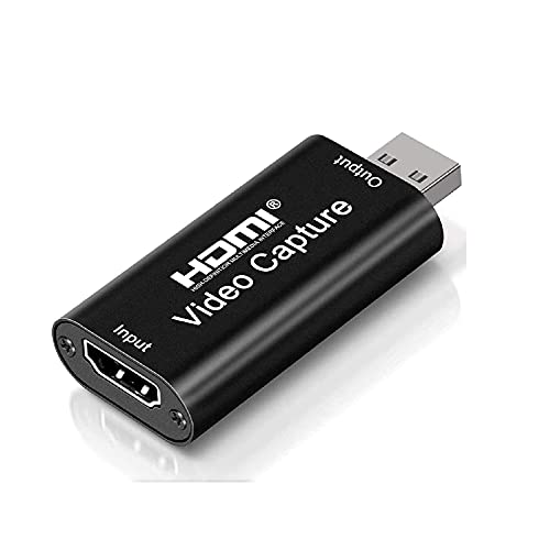 Upgraded Hdmi Capture Card, 1080p Capture Card, 4k HDMI to USB, Record via DSLR Camcorder Action Cam for High Definition Acquisition, Live Broadcasting, Gaming, Streaming, Teaching etc. (Black)