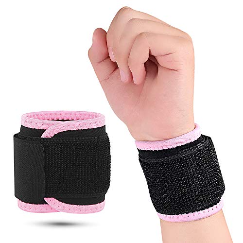 Wrist Brace, Compression Wrist Strap Support Wrist for Men & Women, Youth & Elderly, Boys& Girls, One Size Adjustable, Sports Wristband 1 PCS (Pink)