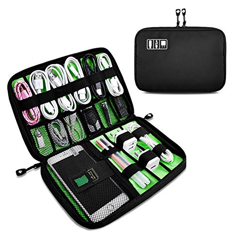 Electronics Organizer, OrgaWise Electronic Accessories Bag Travel Waterproof for iPad Mini, Kindle, Hard Drives, Cables, Chargers