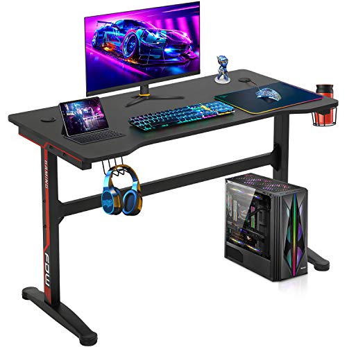 Gaming Desk Computer Desk 47.2 inches Writing Desk Office Desk Student PC Desk Extra Large Modern Ergonomic Racing Style Table Workstation Carbon Fiber Cup Holder Headphone Hook | The Storepaperoomates Retail Market - Fast Affordable Shopping