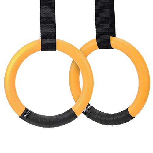 PACEARTH Gymnastic Rings 1100lbs Capacity with 14.76ft Adjustable Buckle Straps Pull Up & Gymnastics Rings Elbow Brace for Home Gym Full Body Workout | The Storepaperoomates Retail Market - Fast Affordable Shopping