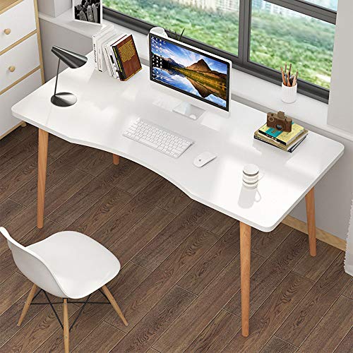 Huiit Nordic Computer Desk Home Office Student Study Writing Desk Modern Simple Style Home Office Table Desks (Solid Wood), Warm White,47.2 * 23.6 * 28.7 in