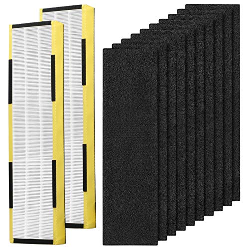 Replacement FLT5000 Filter C for Guardian AC5000, AC5000E, AC5250PT, AC5350B, AC5350BCA, AC5350W, AC5300B, 2 Pack FLT5000 Filters & 10 Pack Carbon Filters