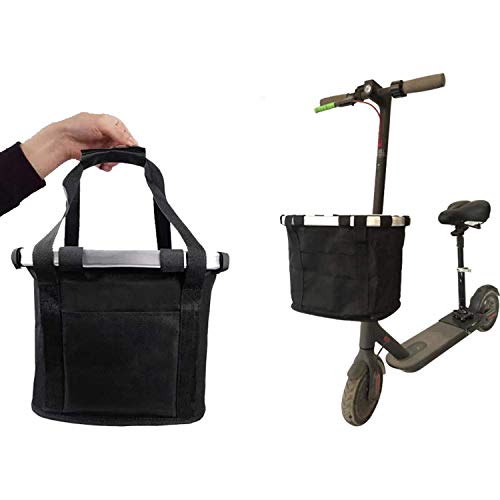 AISHFP Adult Electric Scooter Baskets, Folding Bicycle Basket Front Storage Shrink Pocket Closure Canvas Waterproof Car Basket for Scooters and Bikes, 26X24x34cm