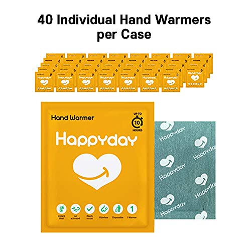 Happyday Hand Warmer 10 Hour – 40 Individual Disposable Warmers (Large Size: 4.3” x 3.9”) – Instant Heat and Lasts Up to 10 Hours | The Storepaperoomates Retail Market - Fast Affordable Shopping