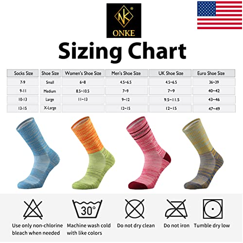 ONKE Merino Wool Cushion Crew Socks for Women Lady Casual Dress Outdoor Trail Hiking Hiker with Light Breathable Performance(Multicolor4) | The Storepaperoomates Retail Market - Fast Affordable Shopping