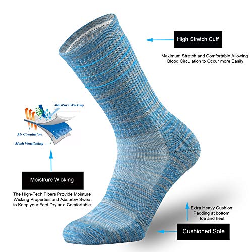 ONKE Merino Wool Cushion Crew Socks for Women Lady Casual Dress Outdoor Trail Hiking Hiker with Light Breathable Performance(Multicolor4) | The Storepaperoomates Retail Market - Fast Affordable Shopping