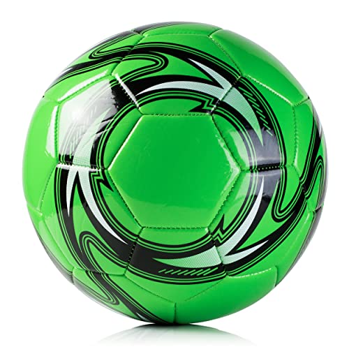 Western Star Soccer Ball Size 5 – Official Match Weight – 5 Colors – Youth & Adult Soccer Players – Helix Design – Long-Lasting Construction & Attractive Soccer Gifts (Dart Green, 5)