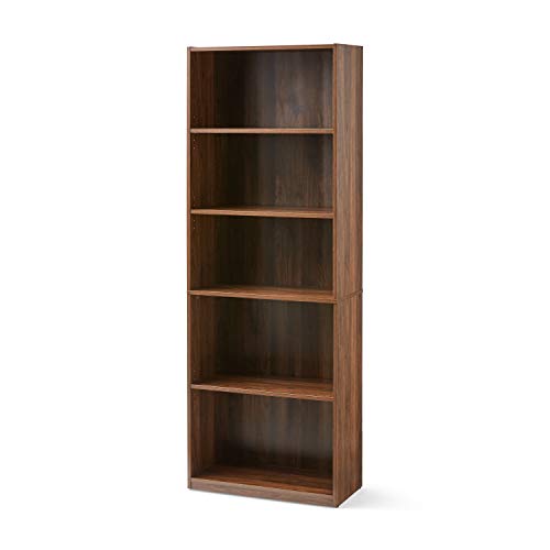 Mainstay` 71″ 5-Shelf Standard Bookcase () (A Canyon Walnut, 71″)