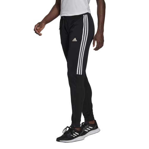 adidas Women’s AEROREADY Sereno Slim Tapered-Cut 3-Stripes Pants, Black/White, Medium