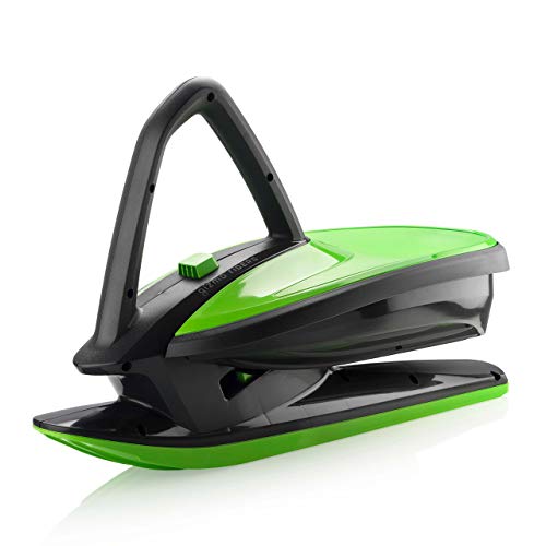 Gizmo Riders Skidrifter Sled for Kids, Snow Sled with Brake for Ages 3 and Up, Weight Capacity 150 lbs (Mystic Green)
