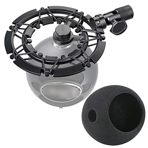 Blue Snowball Shock Mount with Pop Filter Matching Mic Boom Arm Stand, Compatible for Blue Snowball iCE USB Mic by YOUSHARES