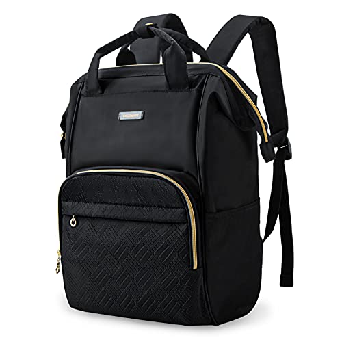 BAGSMART Laptop Backpack for Women, Travel Backpacks 15.6 Inch Notebook Doctor Back pack for School College Work Business Trip (black)