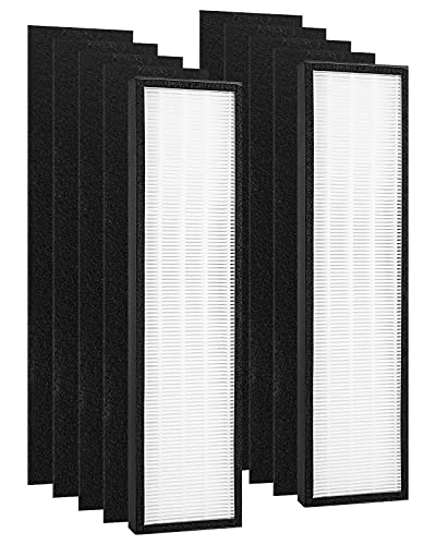 FLT5250PT Filter C Compatible with Germ Guardian AC5250PT, AC5000E, AC5000, AC5300 Series Air Purifier, with Pet Pure Treatment, 2 True HEPA Filters & 8 Carbon Filters