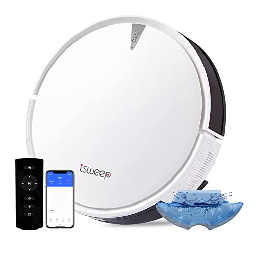 ROMTOS X5 Robot Vacuum and Mop Cleaner,Electric Water Tank 2 in 1, 2000Pa Suction Sweeping and Mopping Vacuuming,APP Control, Self-Charging