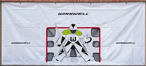 Winwell Hockey Garage Shooting Tarp – Ice & Road Hockey Garage Protector Tarp – Indoor & Outdoor – 7 Target Shooting Holes
