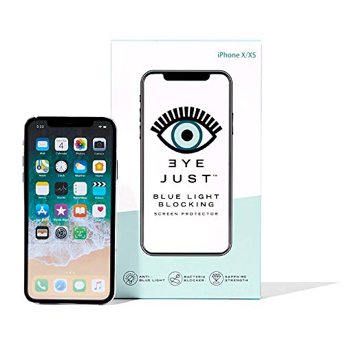 EyeJust Blue Light Blocking Screen Protector for iPhone X/XS/11 Pro, Scientifically Tested & Validated, Tempered Glass Blue Light Filtering Technology, Relieve Eye Strain, Better Sleep, Case Friendly, Bubble Free