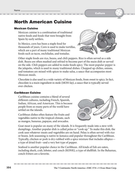 North America: Culture: Cuisine