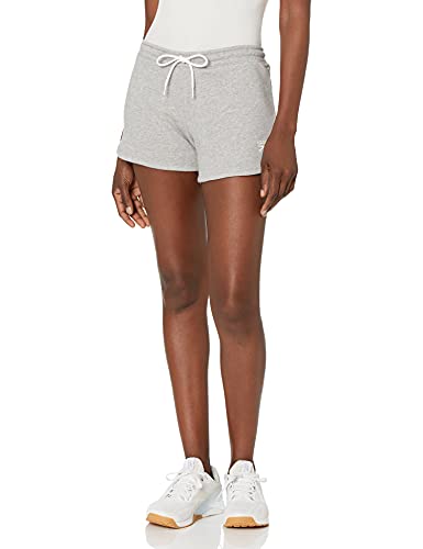 Reebok Women’s Standard French Terry Shorts, Medium Heather Grey/White, Small