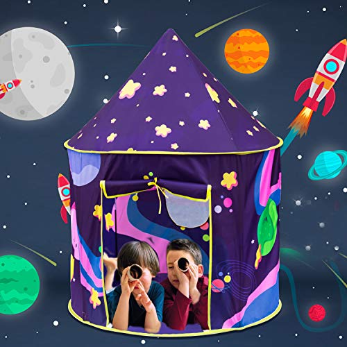 CLOVERCAT Kids Space Themed Play Tent – Indoor Outdoor Playhouse for Boys and Girls -Children’s Pop Up Teepee – Rocket Ship Clubhouse | The Storepaperoomates Retail Market - Fast Affordable Shopping