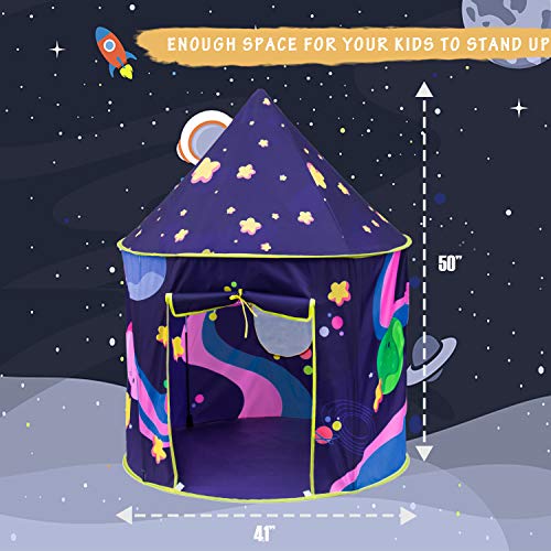 CLOVERCAT Kids Space Themed Play Tent – Indoor Outdoor Playhouse for Boys and Girls -Children’s Pop Up Teepee – Rocket Ship Clubhouse | The Storepaperoomates Retail Market - Fast Affordable Shopping