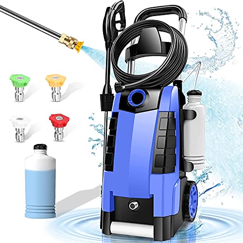 Pressure Washer 1800W Electric Pressure Washer 1.9GPM Power Washer High Pressure Cleaner Machine with 4 Nozzles Foam Cannon ,Best for Cleaning Homes, Cars, Driveways, Patios