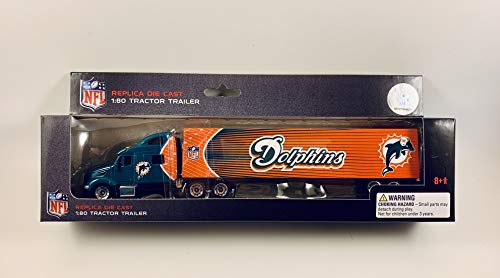 2010 Press Pass NFL MIAMI Team Collectible 1:80 Scale Die Cast Replica Tractor Trailer – DOLPHINS